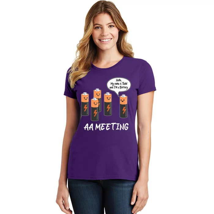 Funny AA Meeting AA Batteries Women's T-Shirt