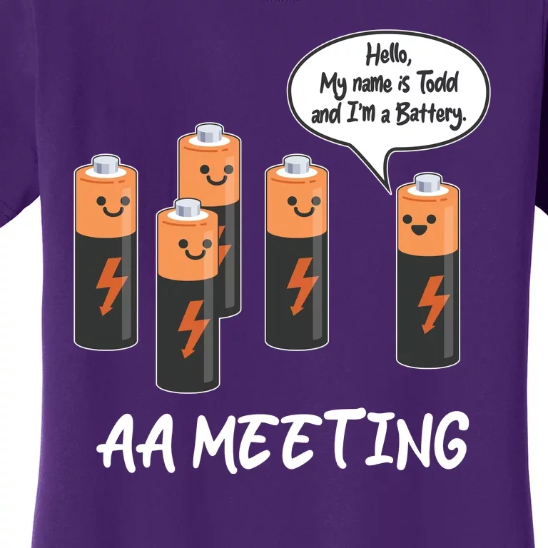 Funny AA Meeting AA Batteries Women's T-Shirt