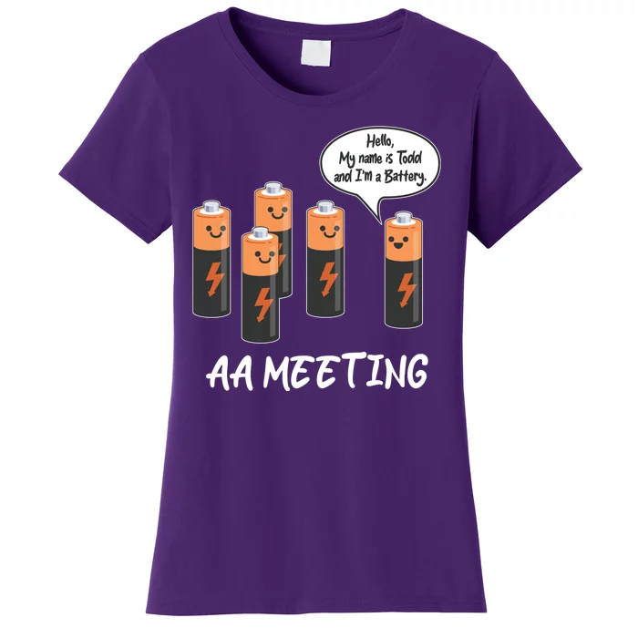 Funny AA Meeting AA Batteries Women's T-Shirt