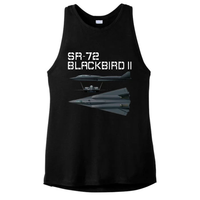 Fun American Military Aviation Sr72 Blackbird Ii In Action. Ladies Tri-Blend Wicking Tank