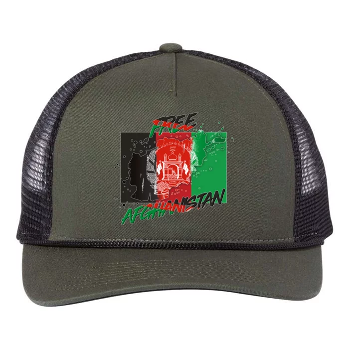 Free Afghanistan Map Distressed Flag Retro Rope Trucker Hat Cap