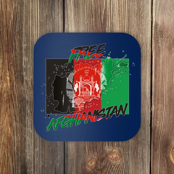 Free Afghanistan Map Distressed Flag Coaster