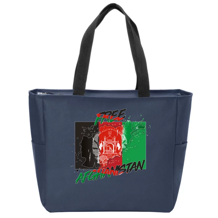 Free Afghanistan Map Distressed Flag Zip Tote Bag