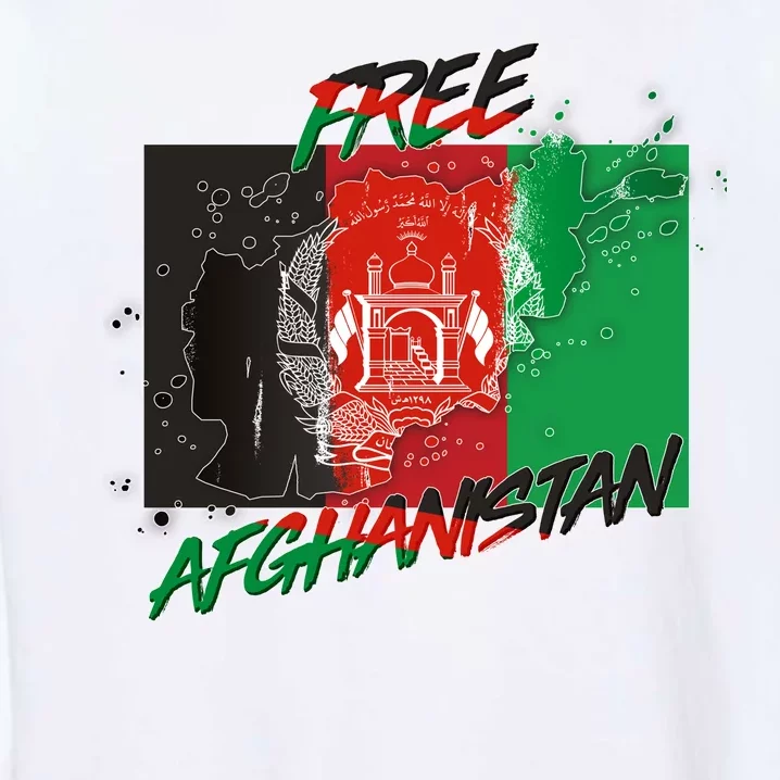 Free Afghanistan Map Distressed Flag Garment-Dyed Sweatshirt