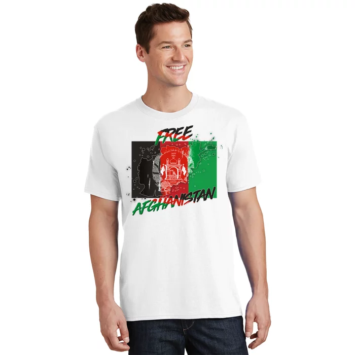 Free Afghanistan Map Distressed Flag T-Shirt