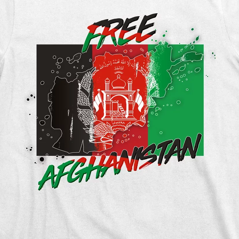 Free Afghanistan Map Distressed Flag T-Shirt