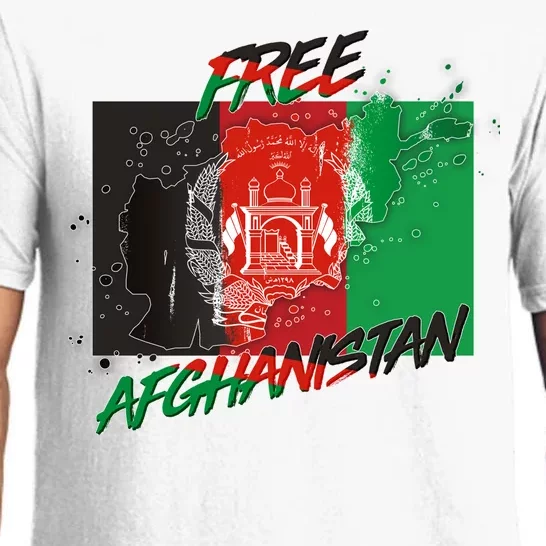 Free Afghanistan Map Distressed Flag Pajama Set