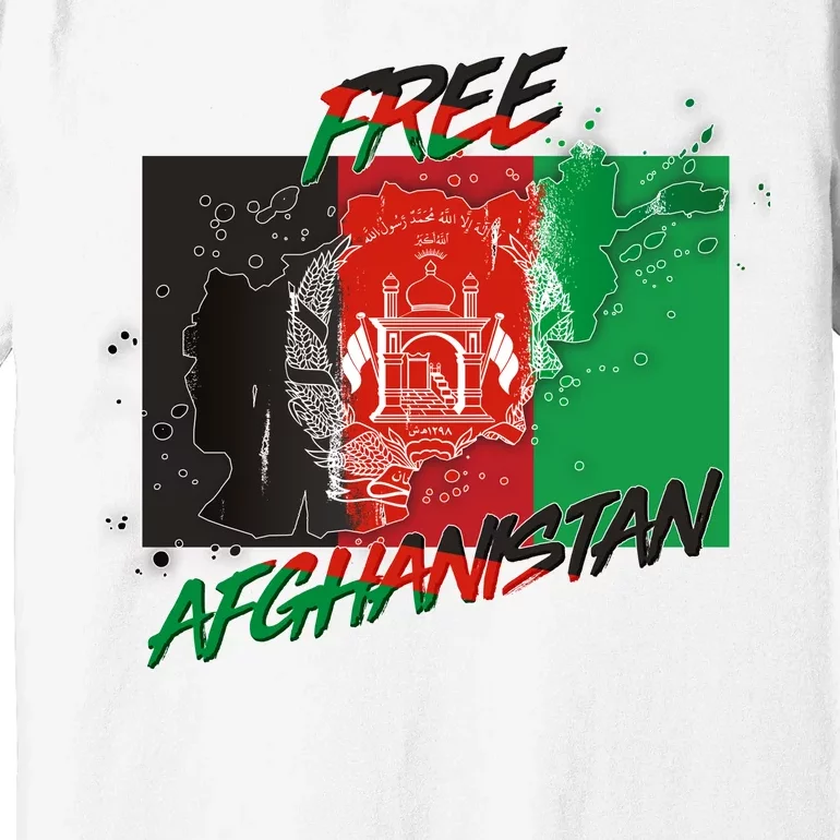 Free Afghanistan Map Distressed Flag Premium T-Shirt