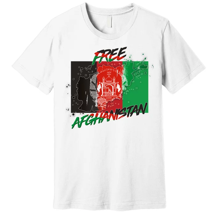 Free Afghanistan Map Distressed Flag Premium T-Shirt