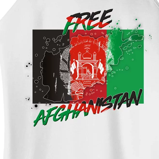 Free Afghanistan Map Distressed Flag Women’s Perfect Tri Rocker Tank