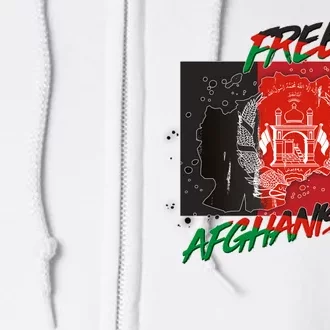 Free Afghanistan Map Distressed Flag Full Zip Hoodie