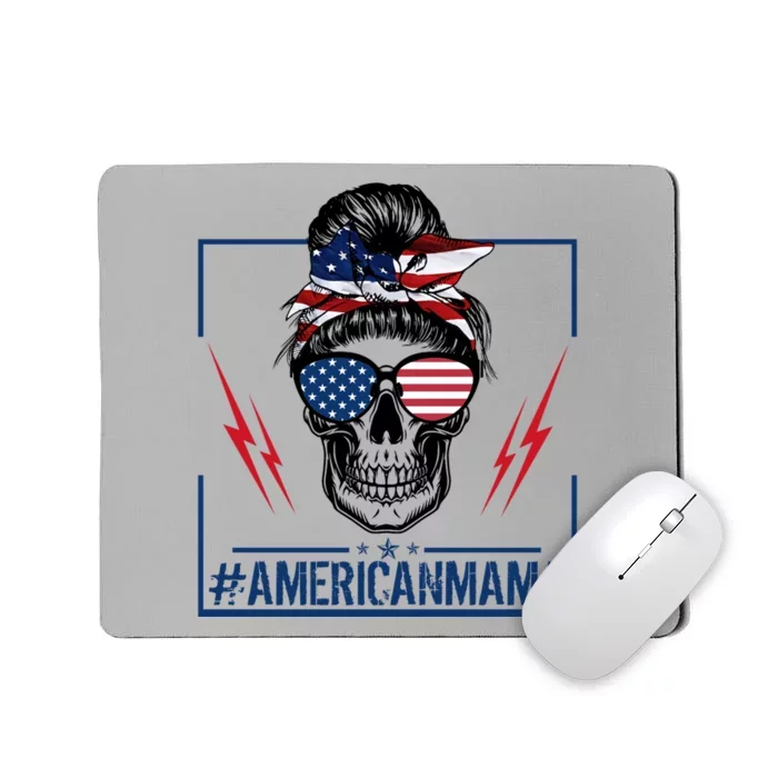 Funny American Mama Patriotic Rocker Skull Mom Gift Mousepad