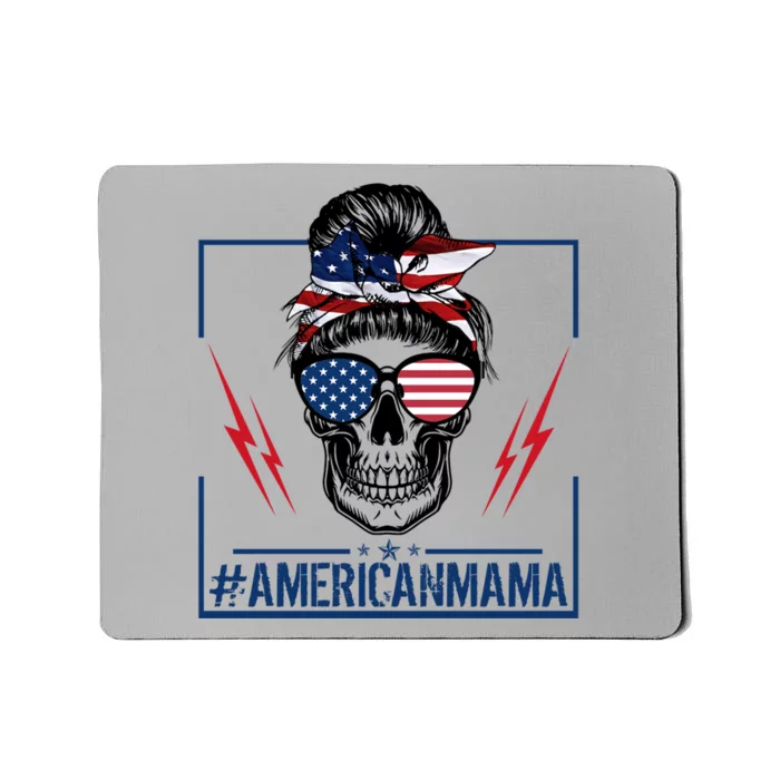 Funny American Mama Patriotic Rocker Skull Mom Gift Mousepad