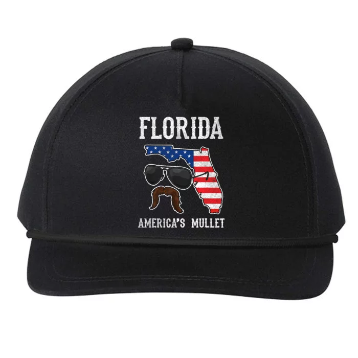 Florida America's Mullet Funny Patriotic American Flag Snapback Five-Panel Rope Hat