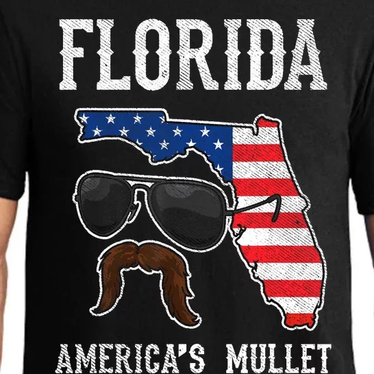 Florida America's Mullet Funny Patriotic American Flag Pajama Set