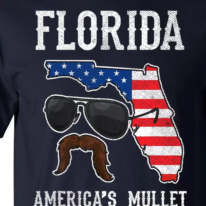 Florida America's Mullet Funny Patriotic American Flag Tall T-Shirt