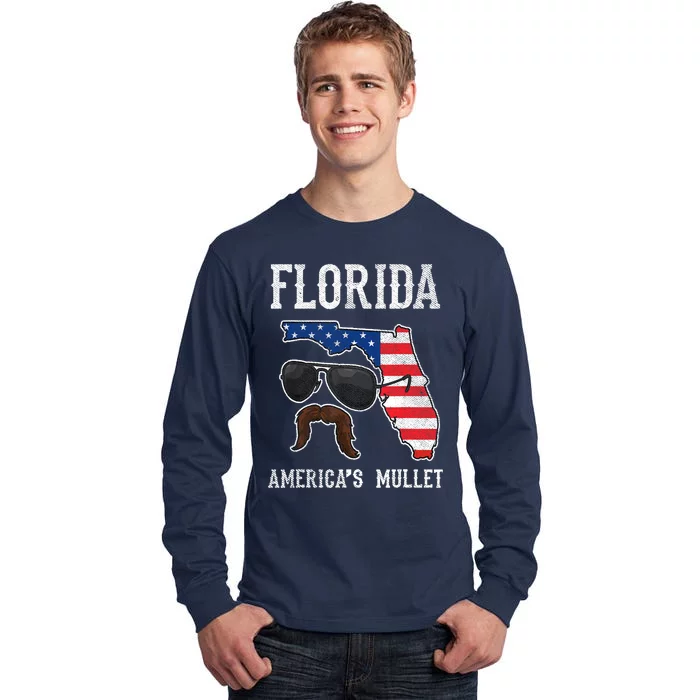 Florida America's Mullet Funny Patriotic American Flag Tall Long Sleeve T-Shirt