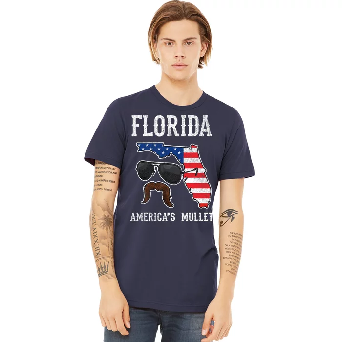 Florida America's Mullet Funny Patriotic American Flag Premium T-Shirt