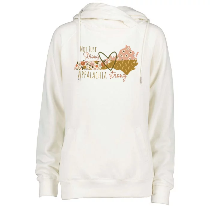 Floral Appalachian Map Not Just Strong Appalachian Pride Womens Funnel Neck Pullover Hood