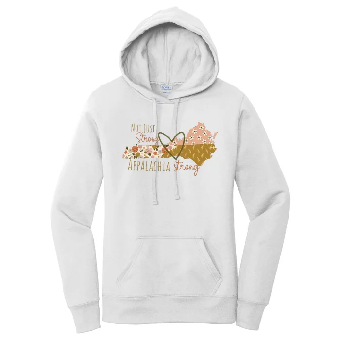 Floral Appalachian Map Not Just Strong Appalachian Pride Women's Pullover Hoodie