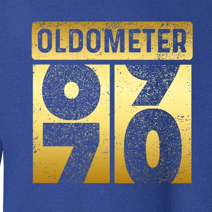 Funny Auto Mechanic Birthday 70th Turning 70 Golden Odometer Great Gift Toddler Sweatshirt