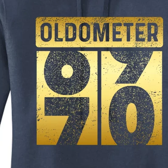 Funny Auto Mechanic Birthday 70th Turning 70 Golden Odometer Great Gift Women's Pullover Hoodie