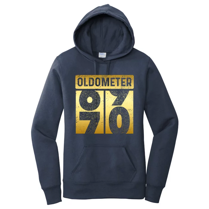 Funny Auto Mechanic Birthday 70th Turning 70 Golden Odometer Great Gift Women's Pullover Hoodie