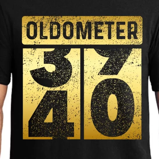 Funny Auto Mechanic Birthday 40th Turning 40 Golden Odometer Gift Pajama Set