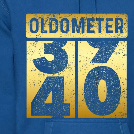 Funny Auto Mechanic Birthday 40th Turning 40 Golden Odometer Gift Premium Hoodie