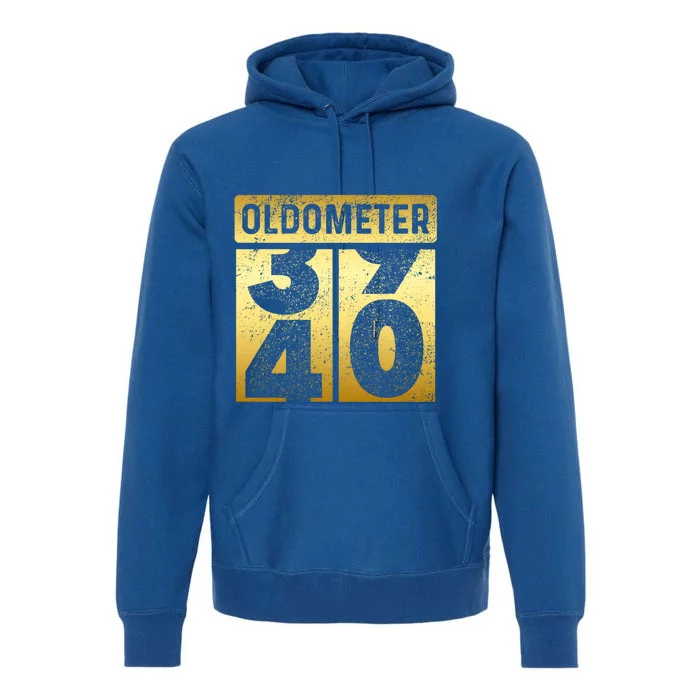 Funny Auto Mechanic Birthday 40th Turning 40 Golden Odometer Gift Premium Hoodie