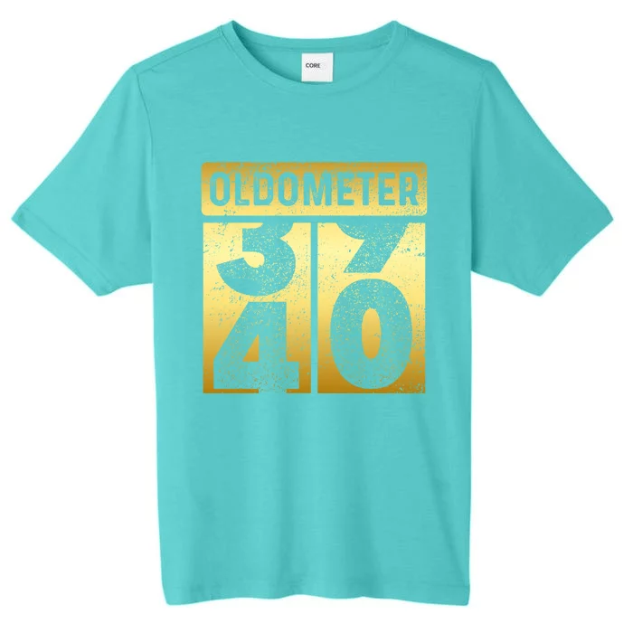 Funny Auto Mechanic Birthday 40th Turning 40 Golden Odometer Gift ChromaSoft Performance T-Shirt