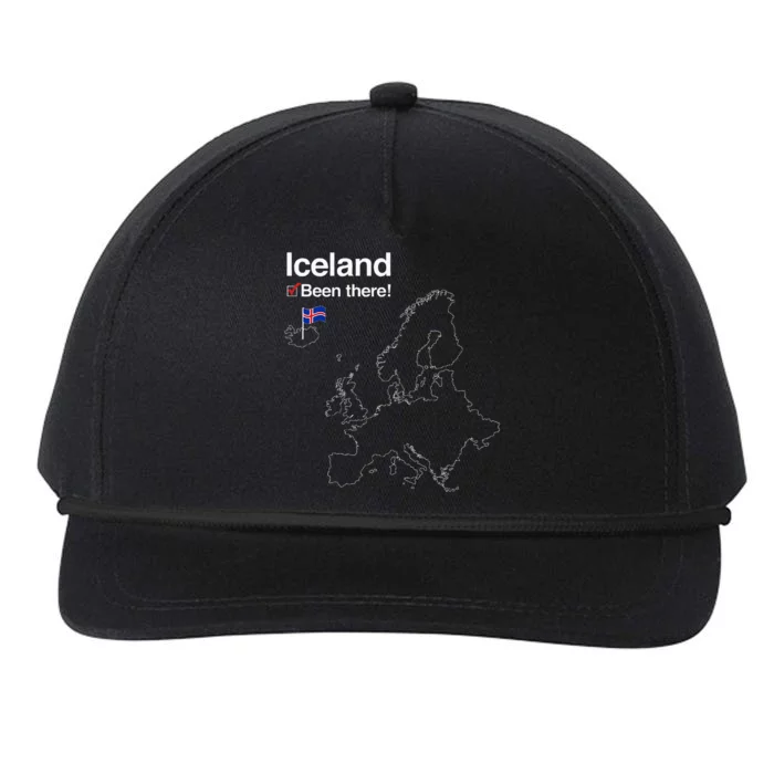 Flag And Map Of Iceland Snapback Five-Panel Rope Hat