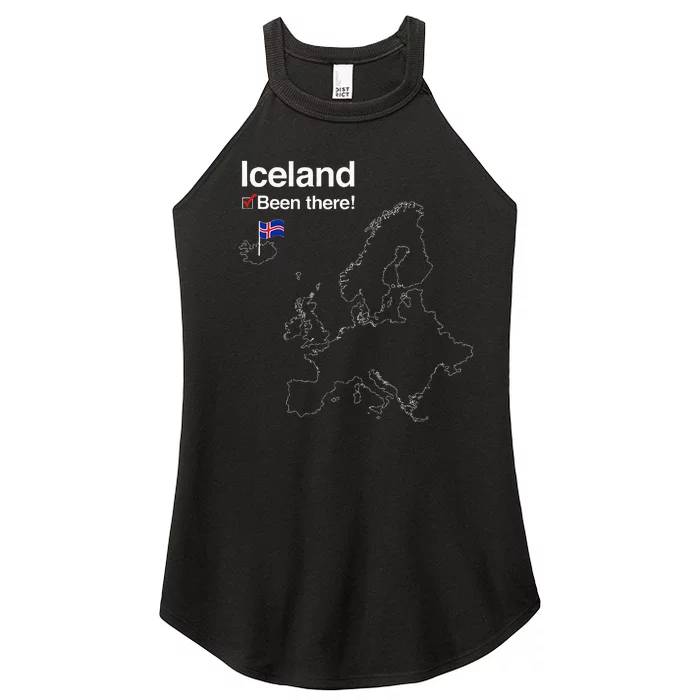 Flag And Map Of Iceland Women’s Perfect Tri Rocker Tank