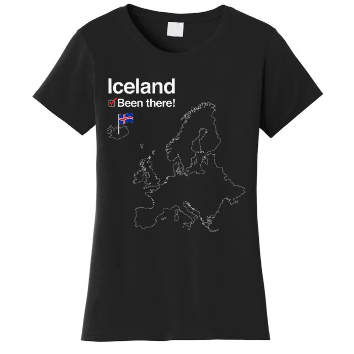 Flag And Map Of Iceland Women's T-Shirt