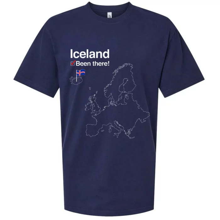 Flag And Map Of Iceland Sueded Cloud Jersey T-Shirt