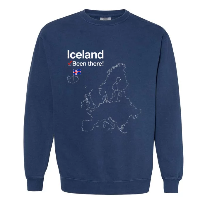 Flag And Map Of Iceland Garment-Dyed Sweatshirt