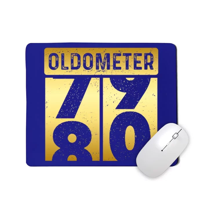 Funny Auto Mechanic Birthday 80th Turning 80 Golden Odometer Gift Mousepad