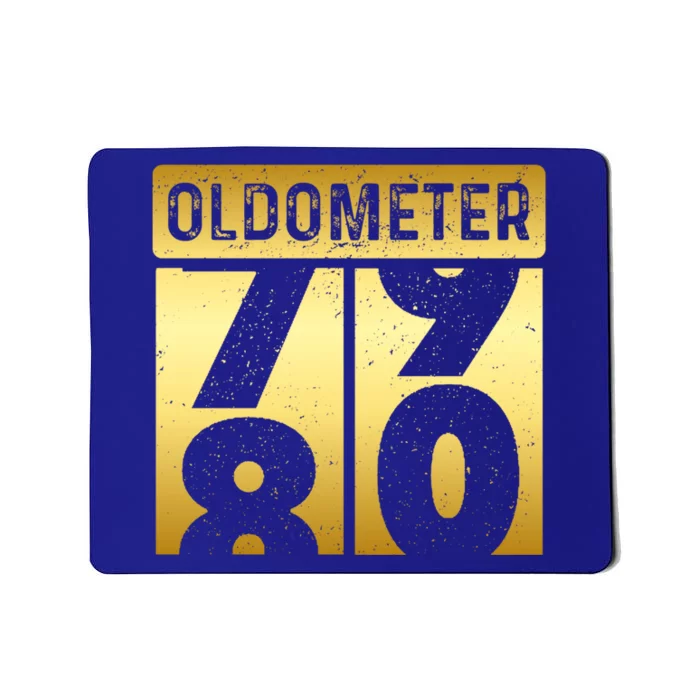 Funny Auto Mechanic Birthday 80th Turning 80 Golden Odometer Gift Mousepad