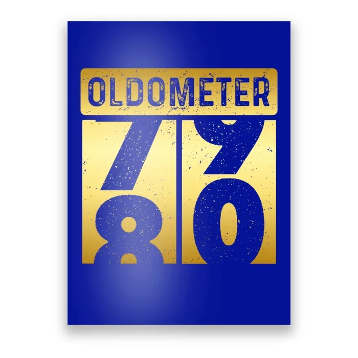 Funny Auto Mechanic Birthday 80th Turning 80 Golden Odometer Gift Poster