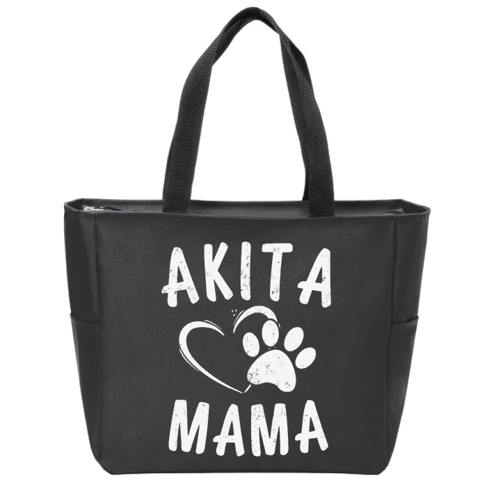 Fun Akita Mama Gift Pet Lover Apparel Dog Akita Mom Zip Tote Bag