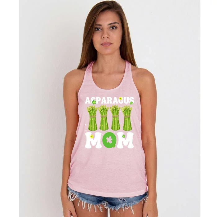 Funny Asparagus Mom Fruit Vegetable Mothers' Day Gardener Funny Gift Women's Knotted Racerback Tank