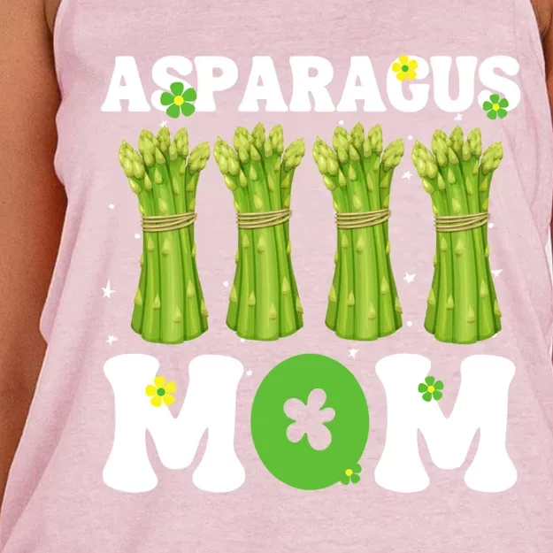 Funny Asparagus Mom Fruit Vegetable Mothers' Day Gardener Funny Gift Women's Knotted Racerback Tank