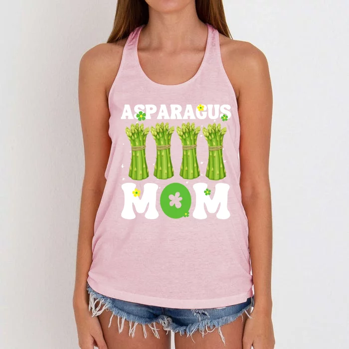 Funny Asparagus Mom Fruit Vegetable Mothers' Day Gardener Funny Gift Women's Knotted Racerback Tank