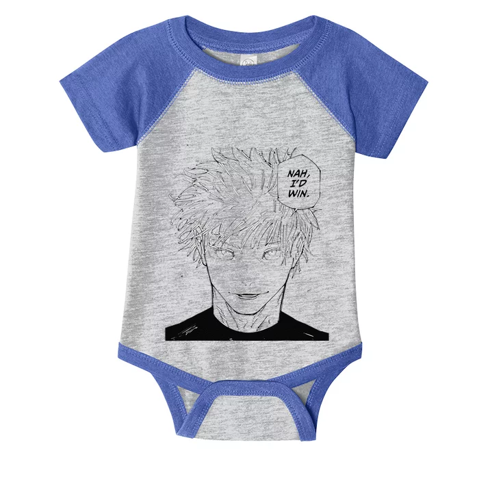 Funny Anime Meme Nah ID Win Reference Gojo Gift Infant Baby Jersey Bodysuit