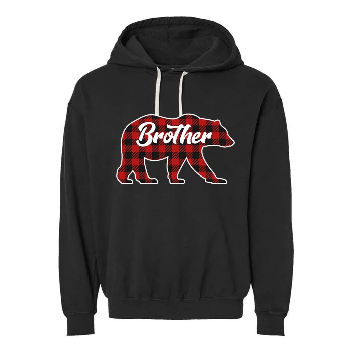 Family Christmas Matching Plaid Brother Bear Garment-Dyed Fleece Hoodie