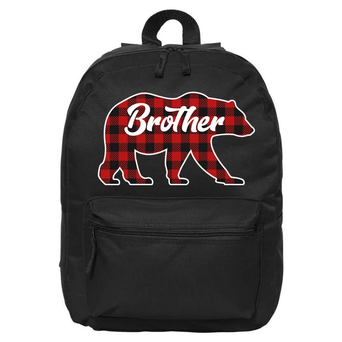 Family Christmas Matching Plaid Brother Bear 16 in Basic Backpack