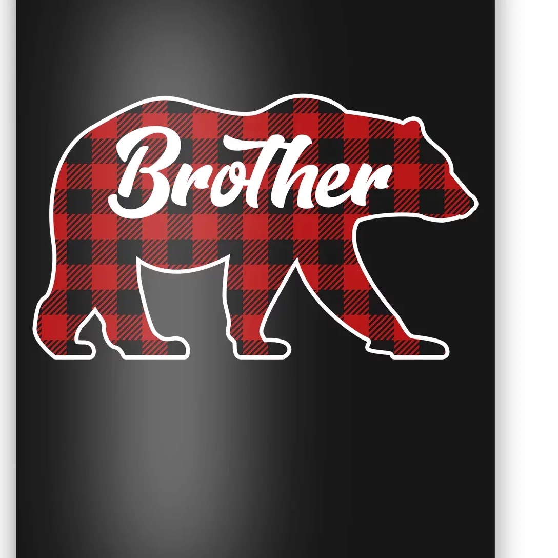 Family Christmas Matching Plaid Brother Bear Poster