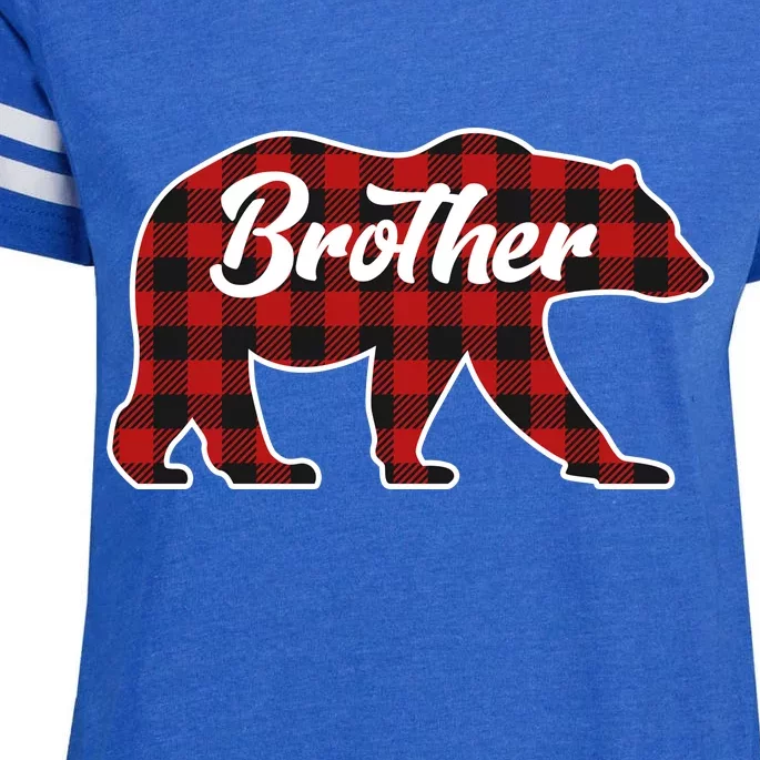 Family Christmas Matching Plaid Brother Bear Enza Ladies Jersey Football T-Shirt