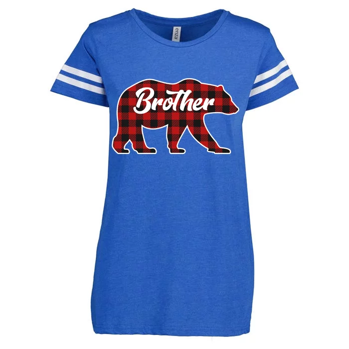 Family Christmas Matching Plaid Brother Bear Enza Ladies Jersey Football T-Shirt