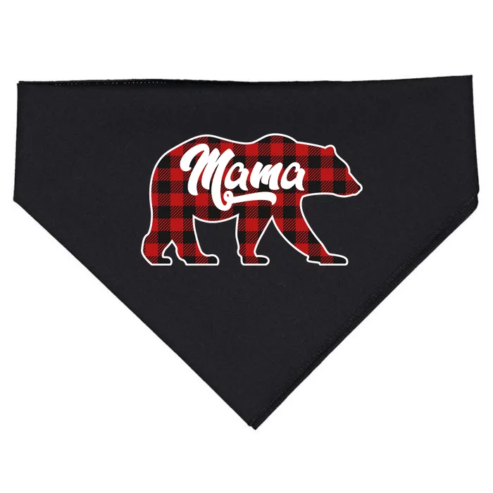 Family Christmas Matching Plaid Mama Bear USA-Made Doggie Bandana